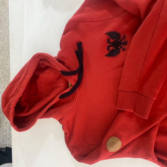 Football Town Red Hoodie XXL With Black Embroidered Double-Headed Eagle Logo 2X - Picture 9 of 10
